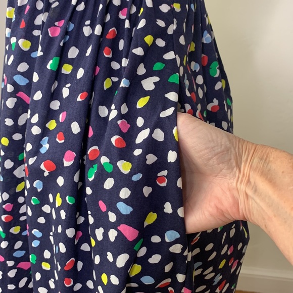 J. CREW Ratti Happy Cat Blue Cotton Midi Dress, Size 4 - Picture 7 of 16